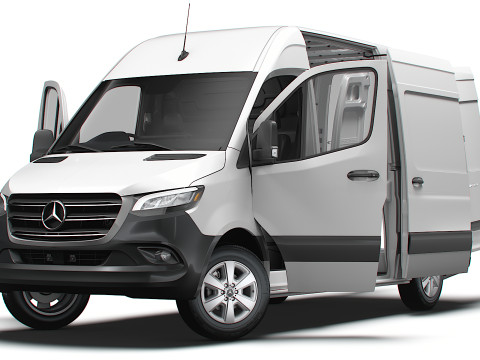 Mercedes Sprinter L2H2 RWD HQ Interior 2025 UKspec Modelo 3D