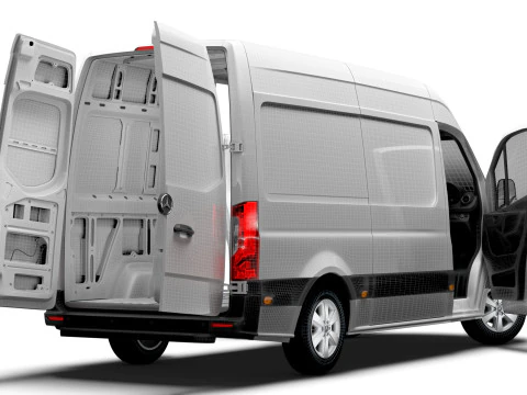 Mercedes Sprinter L2H2 RWD HQ Interior 2025 UKspec 3D Model