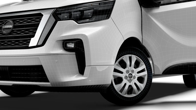 Nissan Primastar Van L2H1 Portellone posteriore HQInterni 2026 Modello 3D .c4d .max .obj .3ds .fbx .stl .blend 
