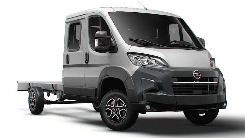 Opel Movano Chassis DoubleCab L4 2026 3D Model .c4d .max .obj .3ds .fbx .stl .blend 