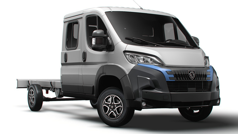 Sasis Peugeot Boxer DoubleCab L4 2026 Model 3D .c4d .max .obj .3ds .fbx .stl .blend