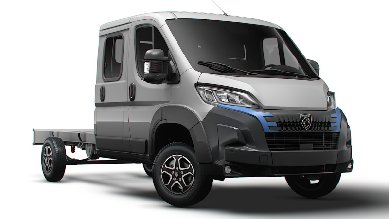 Sasis Peugeot Boxer DoubleCab L3 2026 Model 3D .c4d .max .obj .3ds .fbx .stl .blend