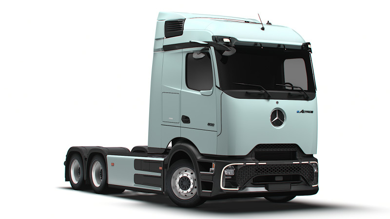 Sasis Mercedes Benz eActros Pro600 6x2 2026 Model 3D .c4d .max .obj .3ds .fbx .stl .blend 