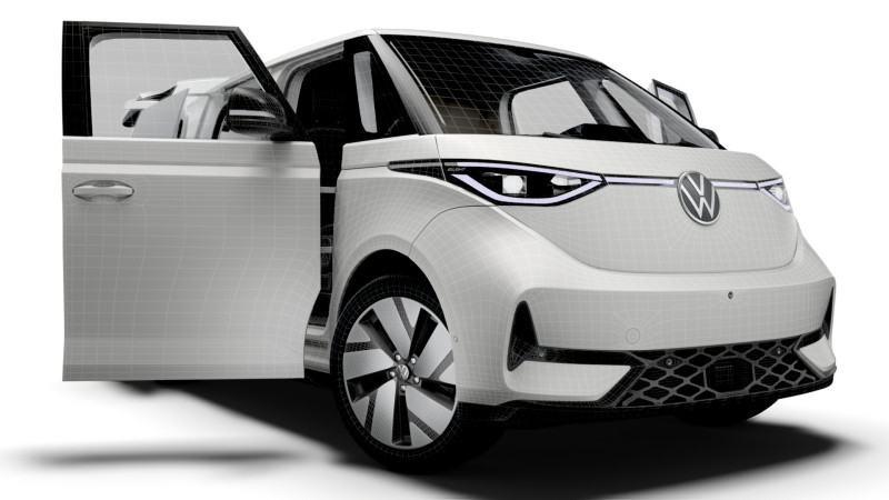 VW ID Buzz Cargo SWB GTX Valf HQInterior 2026 3D Model .c4d .max .obj .3ds .fbx .stl .blend 