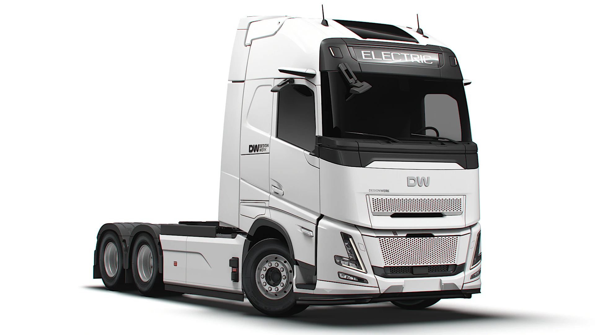 DW High Cab Aero 6x2 Tractor 2026 3D Model .c4d .max .obj .3ds .fbx .stl .blend 