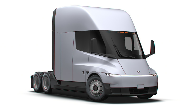 Tesla semi-tractor 6x4 2026 3D Model .c4d .max .obj .3ds .fbx .stl .blend 