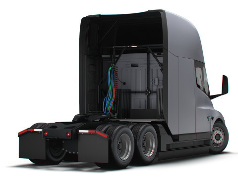 Tesla semi-tractor 6x4 2026 3D Model