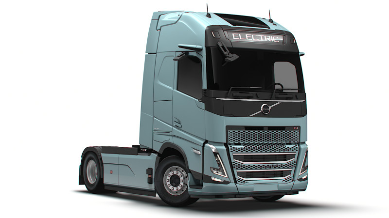 Trattore Volvo FH elettrico 4x2 2026 Modello 3D .c4d .max .obj .3ds .fbx .stl .blend 