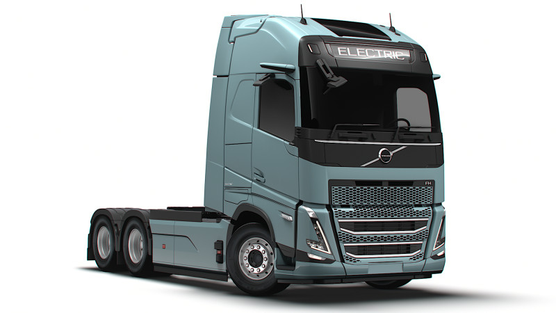 Trattore Volvo FH elettrico 6x2 2026 Modello 3D .c4d .max .obj .3ds .fbx .stl .blend 