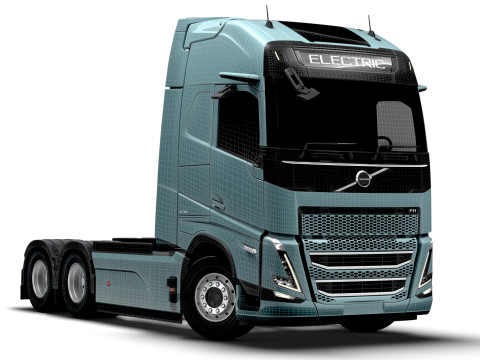 Trattore Volvo FH elettrico 6x2 2026 Modello 3D