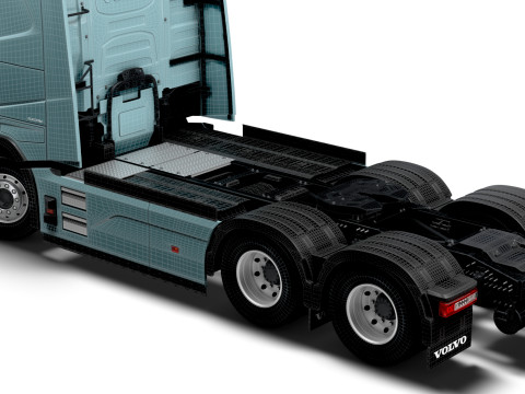 Trattore Volvo FH elettrico 6x2 2026 Modello 3D