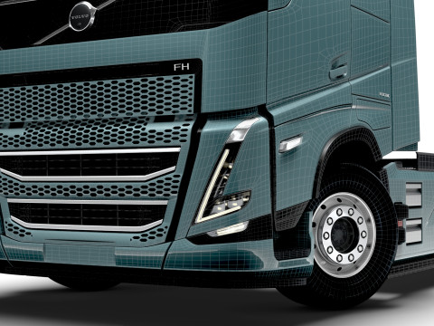 Trattore Volvo FH elettrico 6x2 2026 Modello 3D