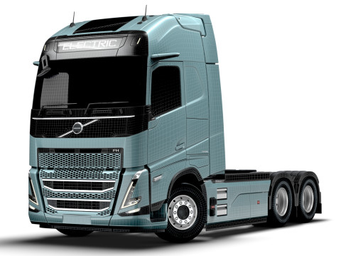 Trattore Volvo FH elettrico 6x2 2026 Modello 3D