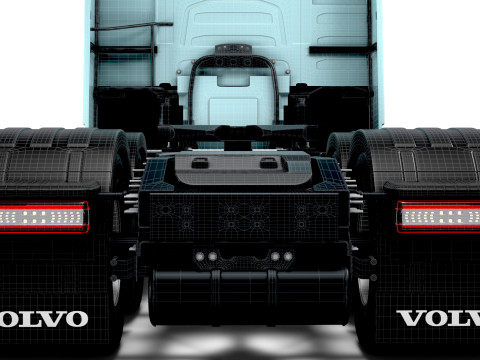 Trattore Volvo FH elettrico 6x2 2026 Modello 3D