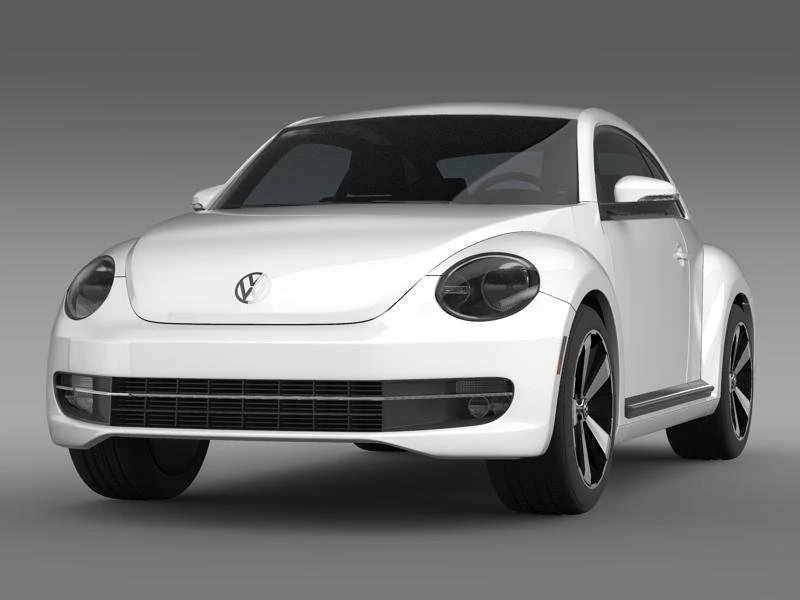 vw beetle turbo black 2012 3D Model .c4d .max .obj .3ds .fbx .stl .blend
