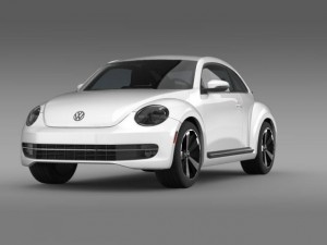 vw beetle turbo black 2012 Modelo 3D