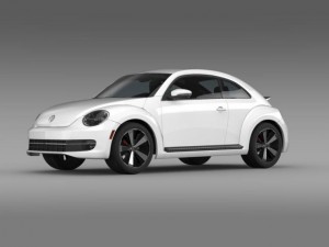 vw beetle turbo black 2012 Modelo 3D