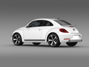 vw beetle turbo black 2012 Modelo 3D
