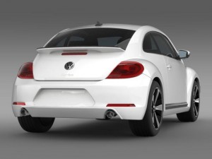 vw beetle turbo black 2012 Modelo 3D