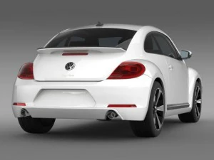 vw beetle turbo black 2012 3D Model