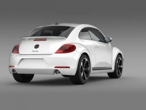vw beetle turbo black 2012 3D Model