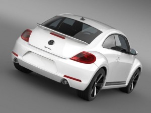 vw beetle turbo black 2012 Modelo 3D