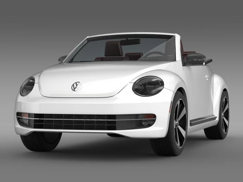 vw beetle cabrio 2013 3D Model .c4d .max .obj .3ds .fbx .stl .blend