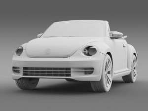 vw beetle cabrio 2013 3D 모델