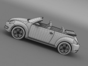 vw beetle cabrio 2013 3D 모델