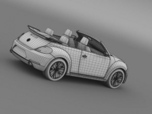 vw beetle cabrio 2013 3D 모델