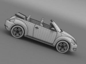 vw beetle cabrio 2013 3D 모델