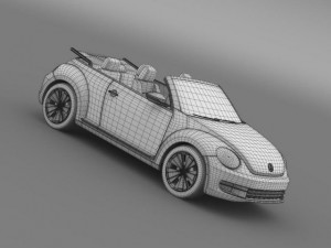 vw beetle cabrio 2013 3D 모델