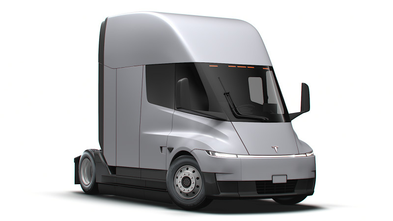 Tesla Semi Tractor 4x2 2026 3D Model .c4d .max .obj .3ds .fbx .stl .blend 