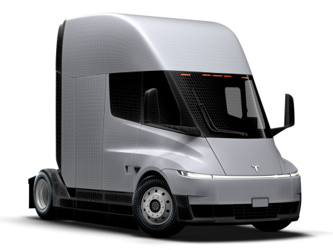 Tesla Semi Tractor 4x2 2026 3D Model
