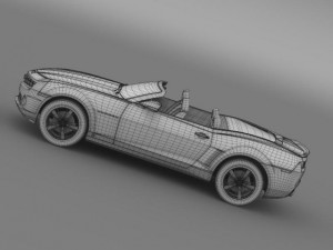 chevrolet camaro euversion 2012 convertible 3D Model