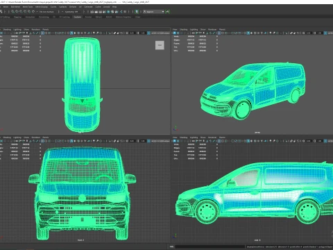 VW Caddy Cargo LWB 2027 3D Model
