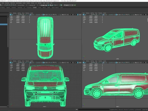 VW Caddy Cargo LWB Hybrid2027 3D Model