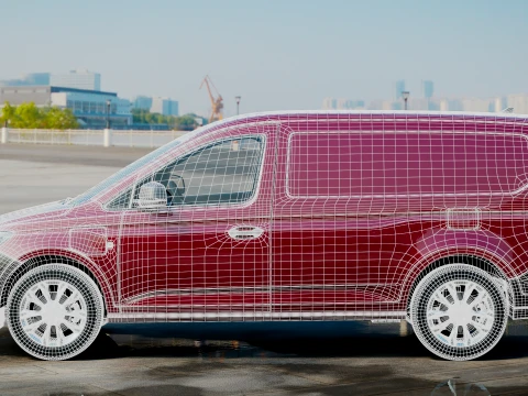 VW Caddy Cargo LWB Hybrid2027 3D Model