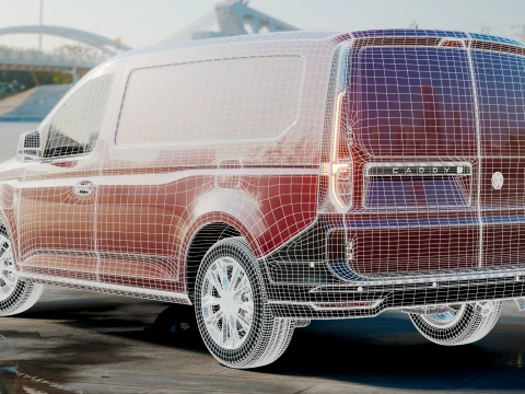 VW Caddy Cargo LWB Hybrid2027 3D Model