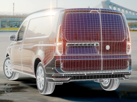 VW Caddy Cargo LWB Hybrid2027 3D Model