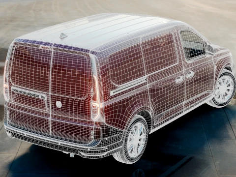 VW Caddy Cargo LWB Hybrid2027 3D Model