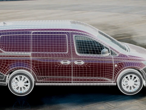 VW Caddy Cargo LWB Hybrid2027 3D Model