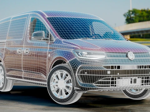 VW Caddy Cargo LWB Hybrid2027 3D Model