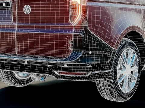 VW Caddy Cargo LWB Hybrid2027 3D Model