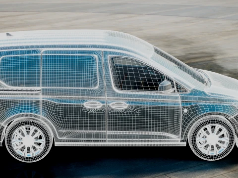 VW Caddy Cargo SWB Hybrid 2027 3D Model