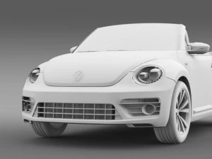 vw beetle rline cabrio 2014 3D Model