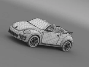 vw beetle rline cabrio 2014 3D Model