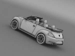 vw beetle rline cabrio 2014 Modelo 3D
