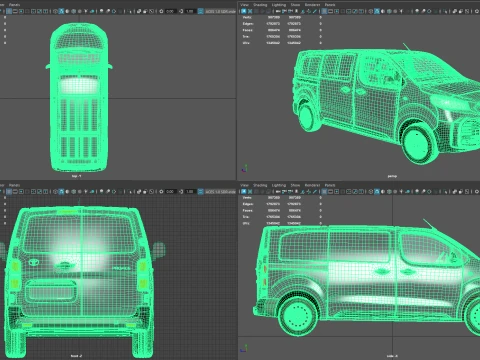 Toyota Proace Auto Van L2 HQInt 2027 3D Model
