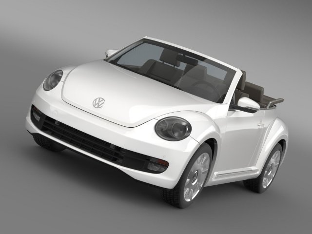 vw ibeetle cabrio 2015 Modelo 3D .c4d .max .obj .3ds .fbx .stl .blend 